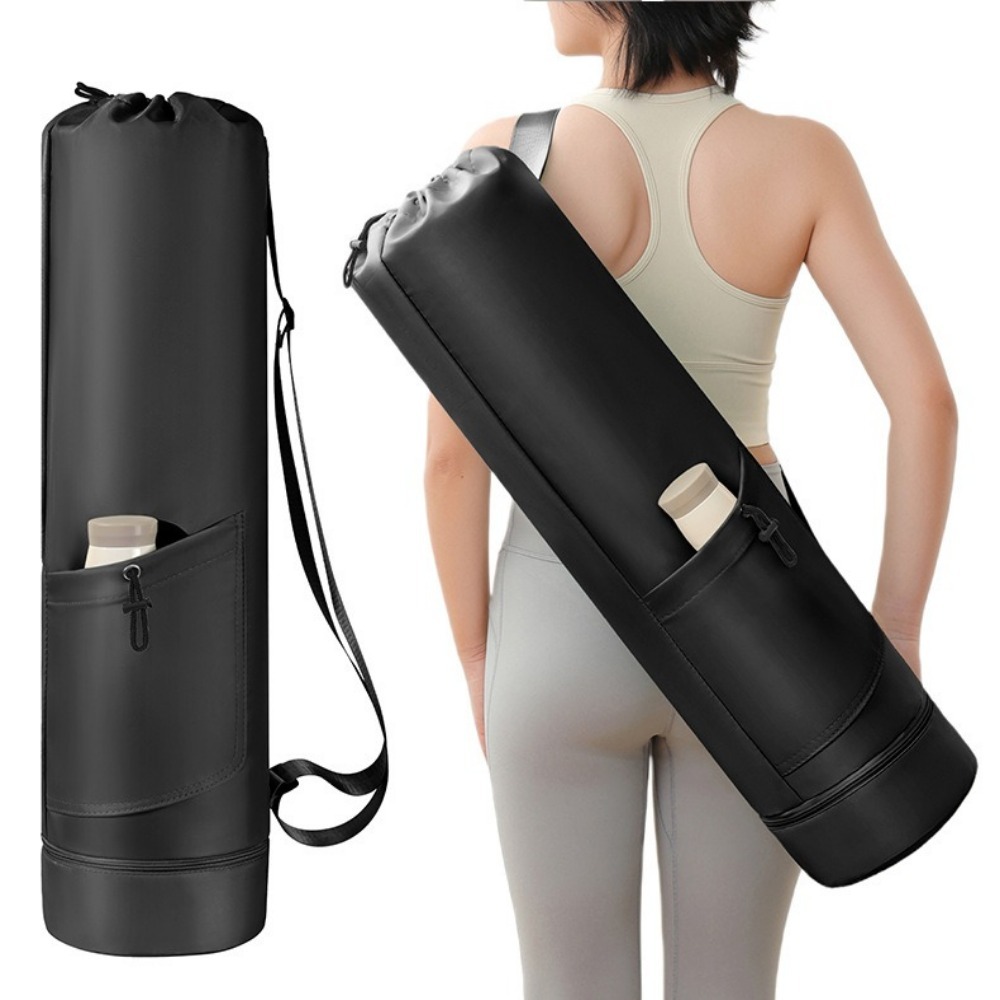 Yoga Mat Bag Carrier - 大容量ヨガマット収納バッグ調節可能なストラップ防水フィットネスマットキャリア多機能巾着ジムヨガバッグ