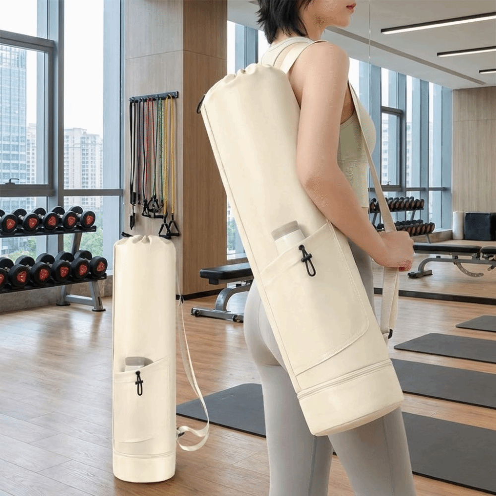 Yoga Mat Bag Carrier - 大容量ヨガマット収納バッグ防水巾着フィットネスマットキャリア調節可能なストラップ多機能ジムヨガバッグ