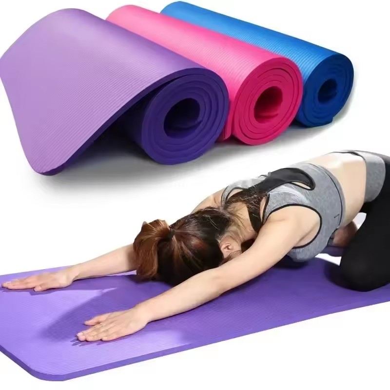 Pilates Yoga Mat Thickness - 1CM厚ヨガマット滑り止めスポーツフィットネスマットNBRコンフォートフォームヨガマット、エクササイズ、ヨガ、ピラティス体操マット用