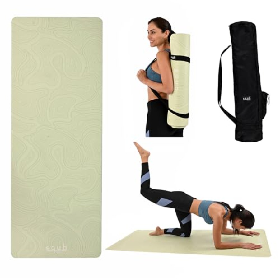 Pilates Yoga Mat Thickness - ヨガマット ピラティス フィットネス トレーニング用 5mm厚 PU天然ゴム製