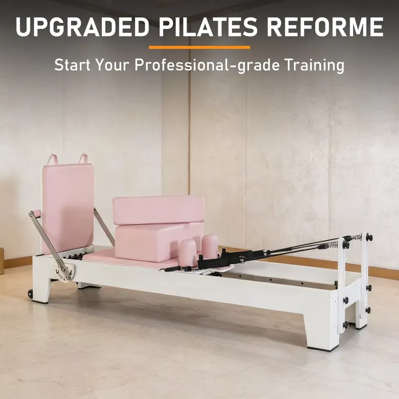 Pilates Yoga Movement - プレミアムCE認定 静音設計 簡単操作 ピラティス リフォーマー サイレントスムースホイール付き