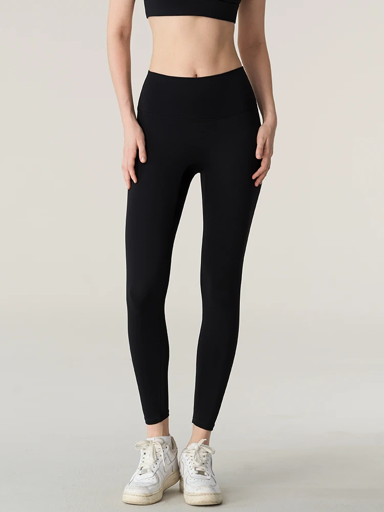 Pilates Yoga Legging - ソリッドカラーの女性用ハイウエストヨガパンツ、ぎこちないラインでヒップアップ効果あり、快適で通気性のあるピラティス、フィットネス、ランニング、スポーツレギンス
