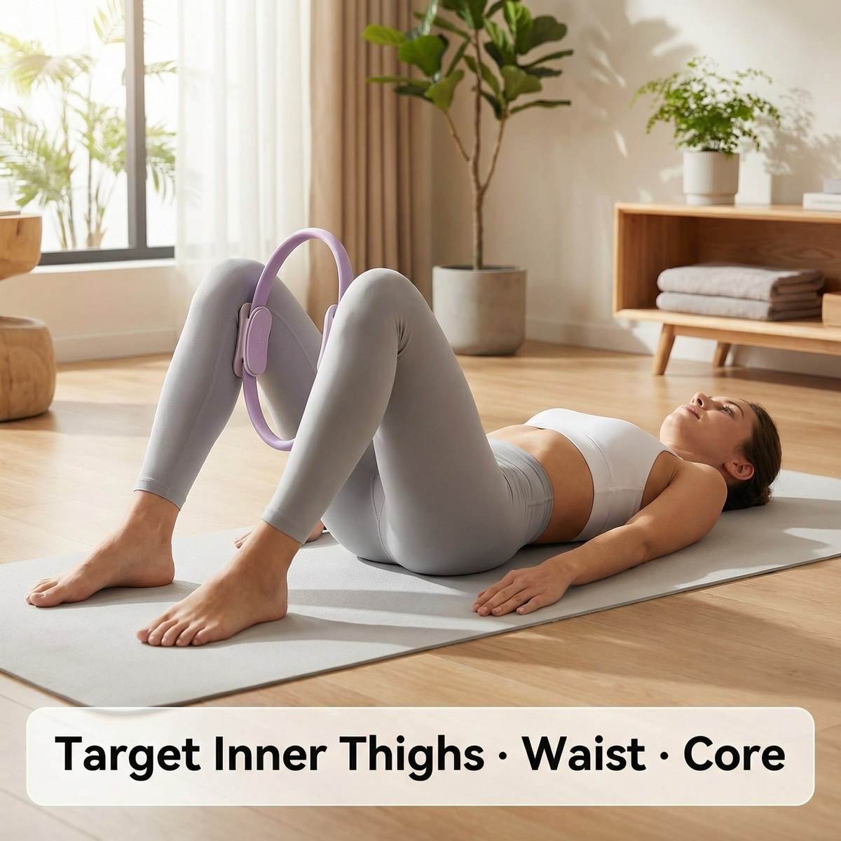 Pilates Yoga Ring - 38cm ピラティスリング ヨガマジックサークル コアトレーナー 太もも引き締めと骨盤底筋強化用 ホームフィットネス