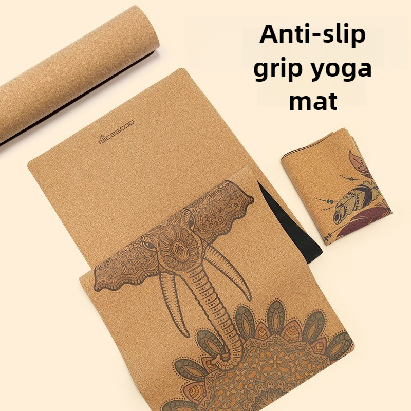Pilates Yoga Mat Thickness - ピラティス器具ヨガマット滑り止めコルクカバー、極厚ラバーグリップポータブルマット男性用フィットネスワークアウト 요가매트