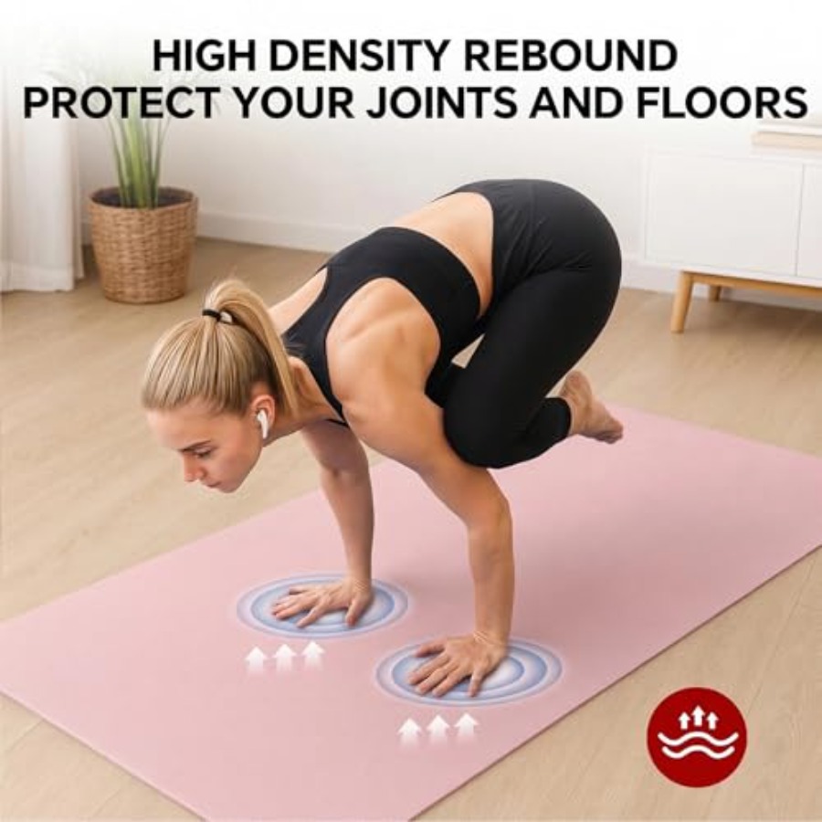 特大ヨガマット、自宅トレーニング、ピラティス、ストレッチ用： - Pilates Yoga Mat Thickness のレビューと価格