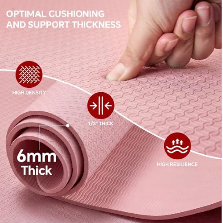 特大ヨガマット、自宅トレーニング、ピラティス、ストレッチ用： - Pilates Yoga Mat Thickness のレビューと価格