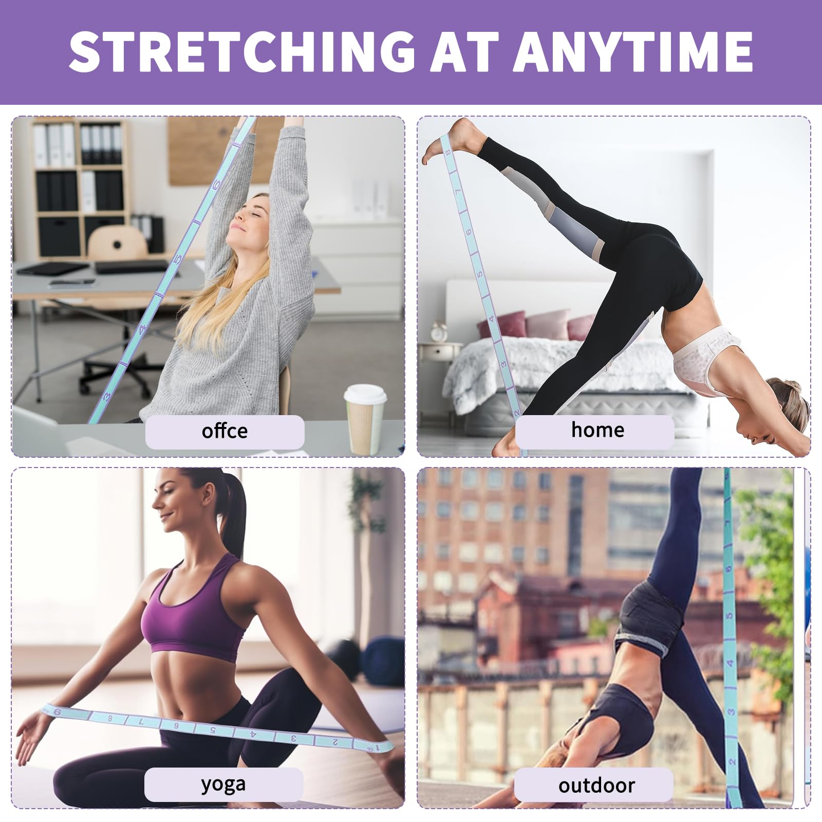 痩身抵抗バンドヨガ補助ストレッチベルト大人用ラテントレーニン - Pilates Yoga Hot のレビューと価格
