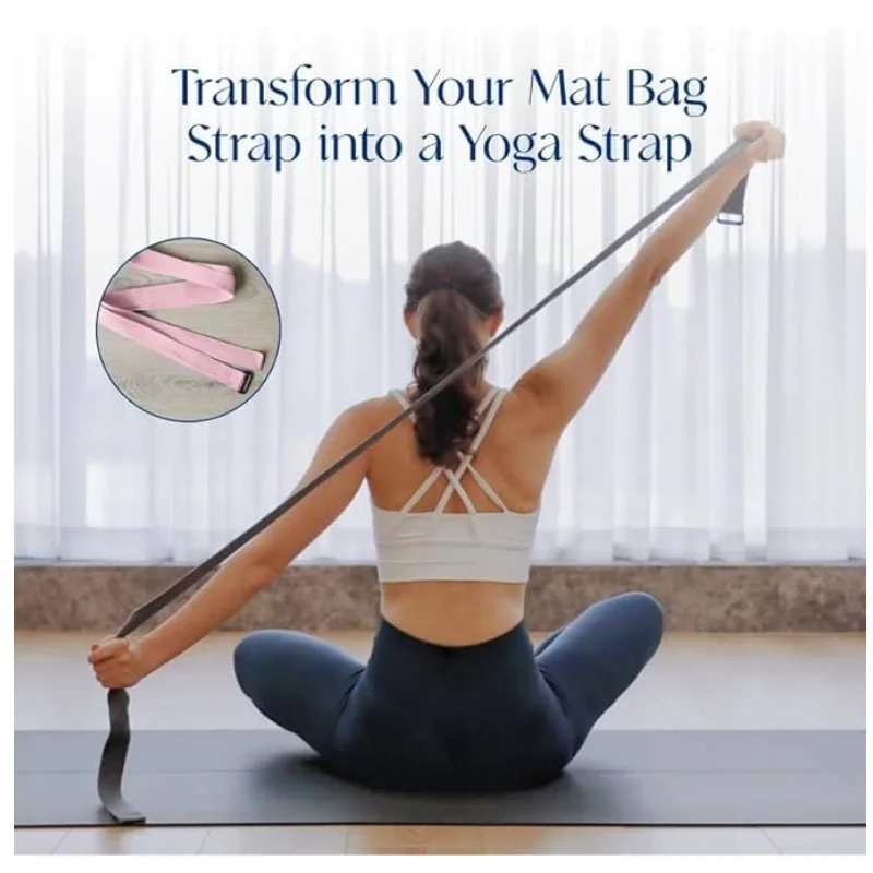 ヨガマットバッグ、ウォーターボトルポケットとウェットボトムコ - Yoga Mat Bag Carrier のレビューと価格