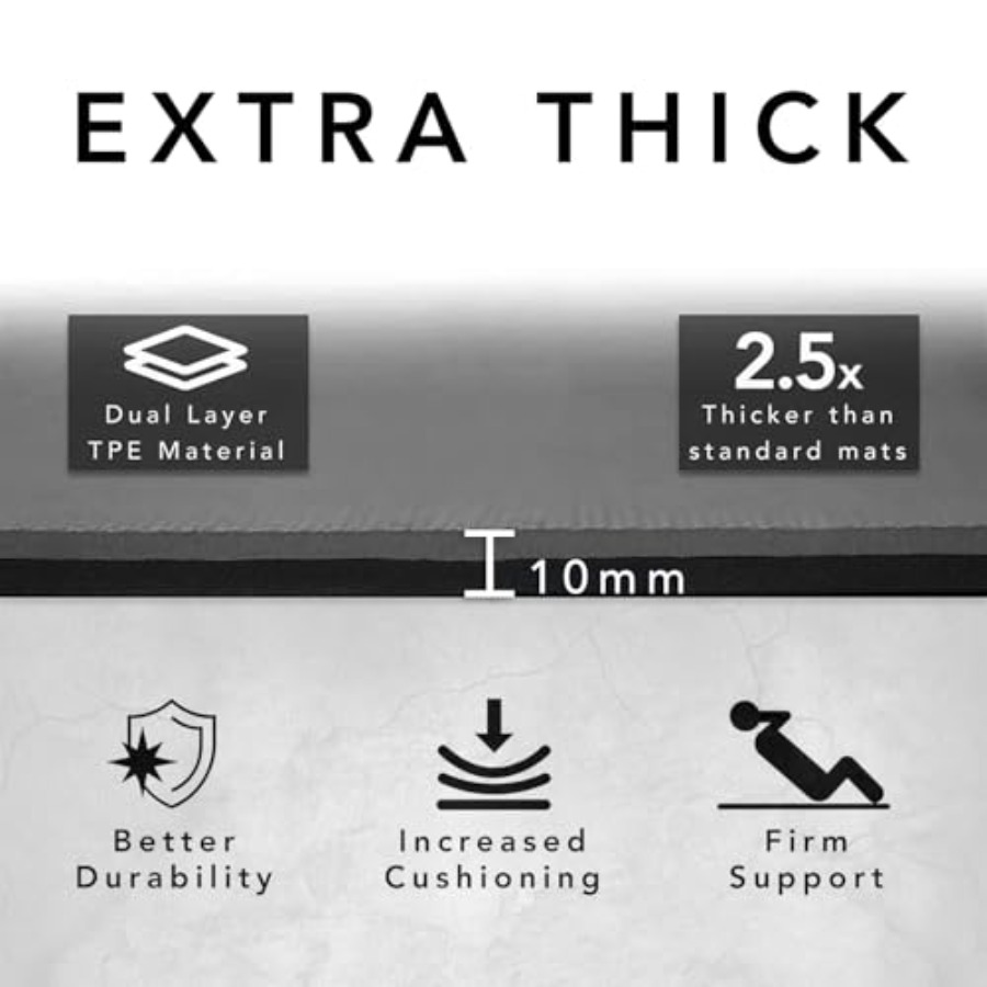 大型エクササイズマット 超厚10mm TPEワークアウトマッ - Pilates Yoga Mat Thickness のレビューと価格