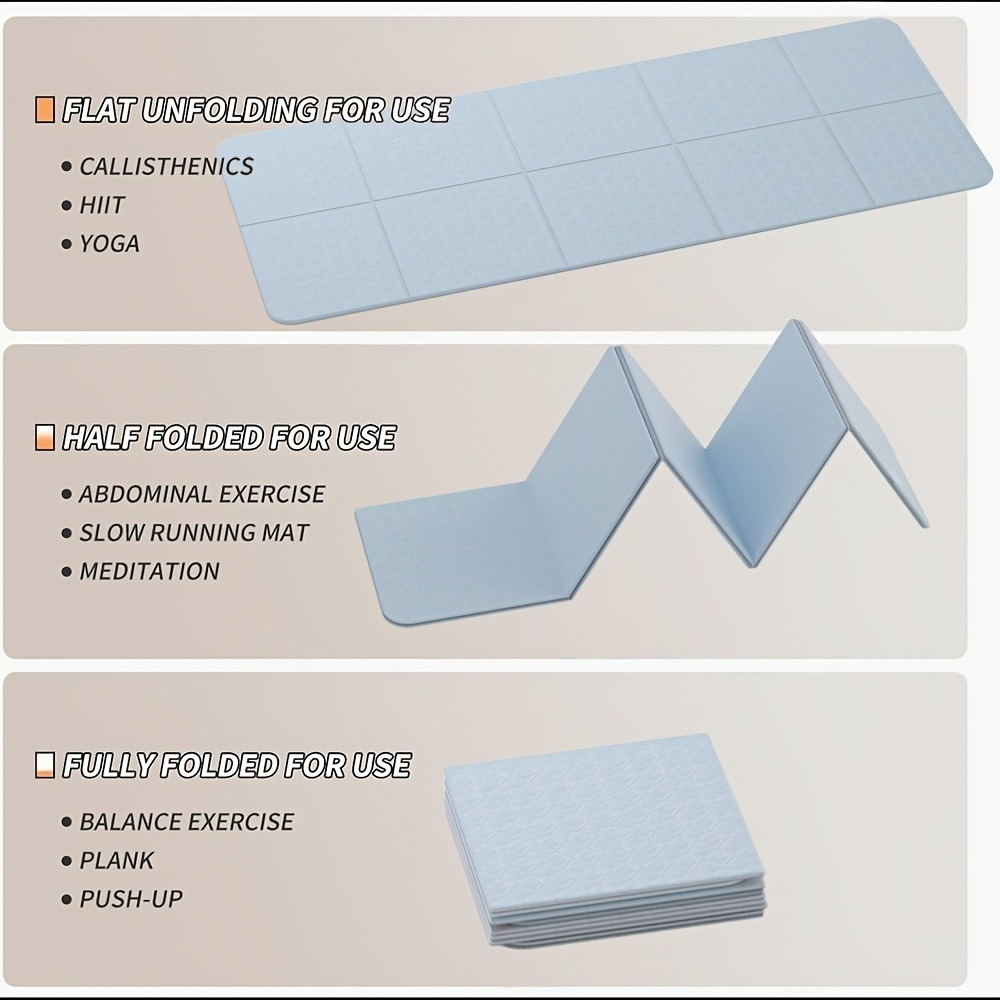 滑り止め加工の特厚折りたたみ式ヨガマット、6mm厚折りたたみ - Pilates Yoga Mat Thickness のレビューと価格