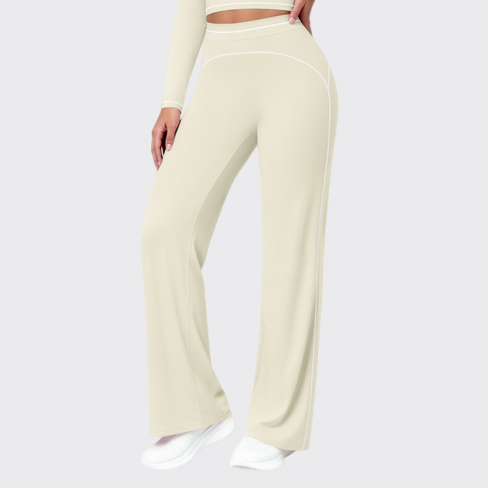 新しいハイウエストフレアパンツ女性のストレートレッグボトムス - Pilates Yoga Legging のレビューと価格