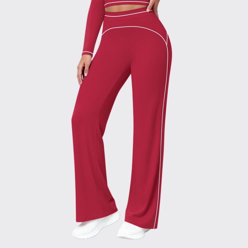 新しいハイウエストフレアパンツ女性のストレートレッグボトムス - Pilates Yoga Legging のレビューと価格