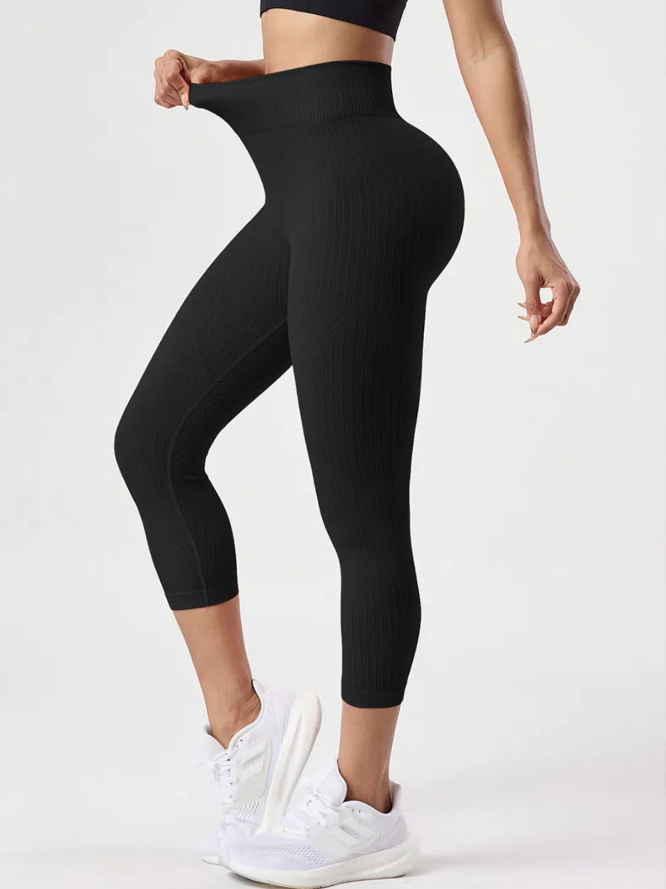ハイウエストリブヨガレギンス、ヒップアップストレッチスリムフ - Pilates Yoga Legging のレビューと価格