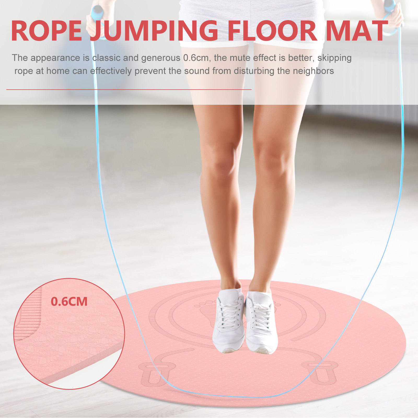 TPE製ジャンプロープマット、滑り止め、弾力性、無臭、ヨガ、 - Pilates Yoga Hot のレビューと価格