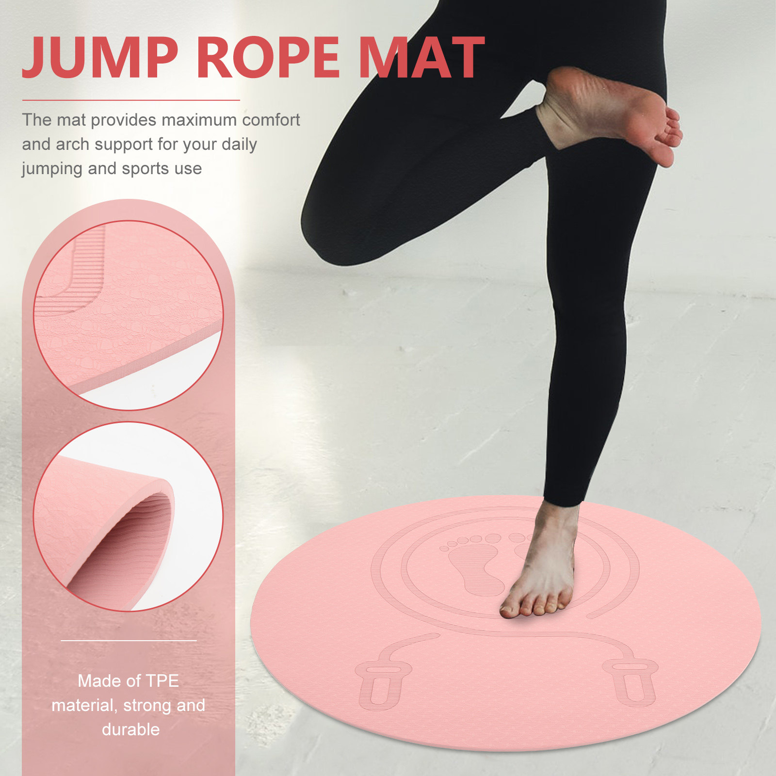 TPE製ジャンプロープマット、滑り止め、弾力性、無臭、ヨガ、 - Pilates Yoga Hot のレビューと価格