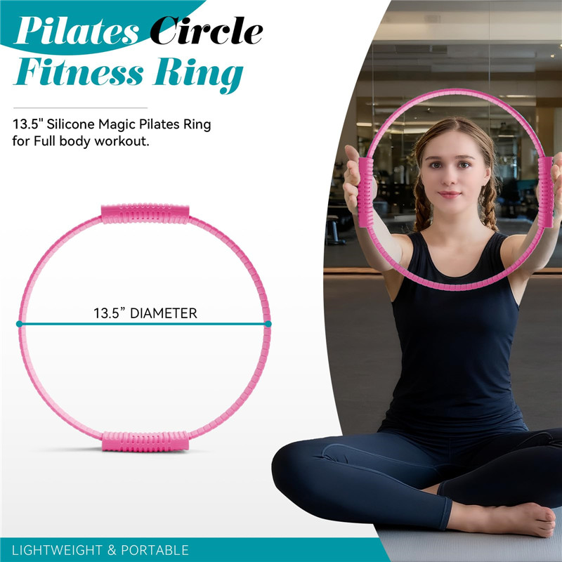 環境に優しいダブルハンドルシリコンヨガリングマジックサークル - Pilates Yoga Ring のレビューと価格