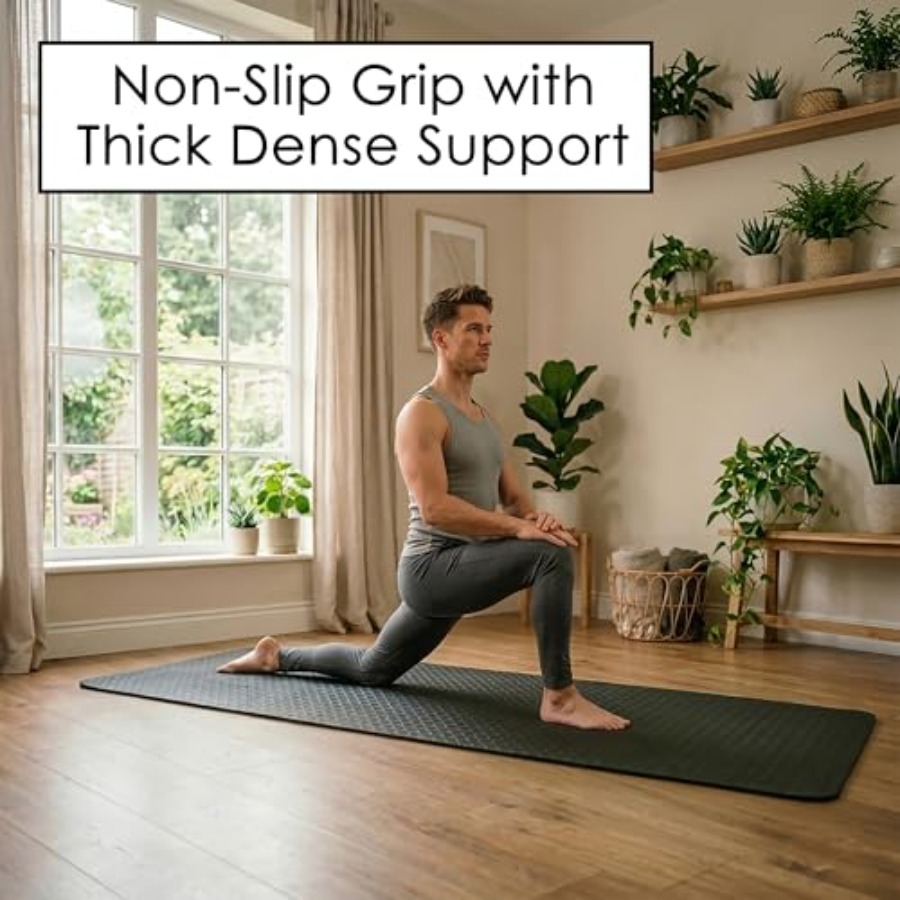 ホームワークアウト用ヨガマット、極厚10mm TPE、ブラッ - Pilates Yoga Mat Thickness のレビューと価格