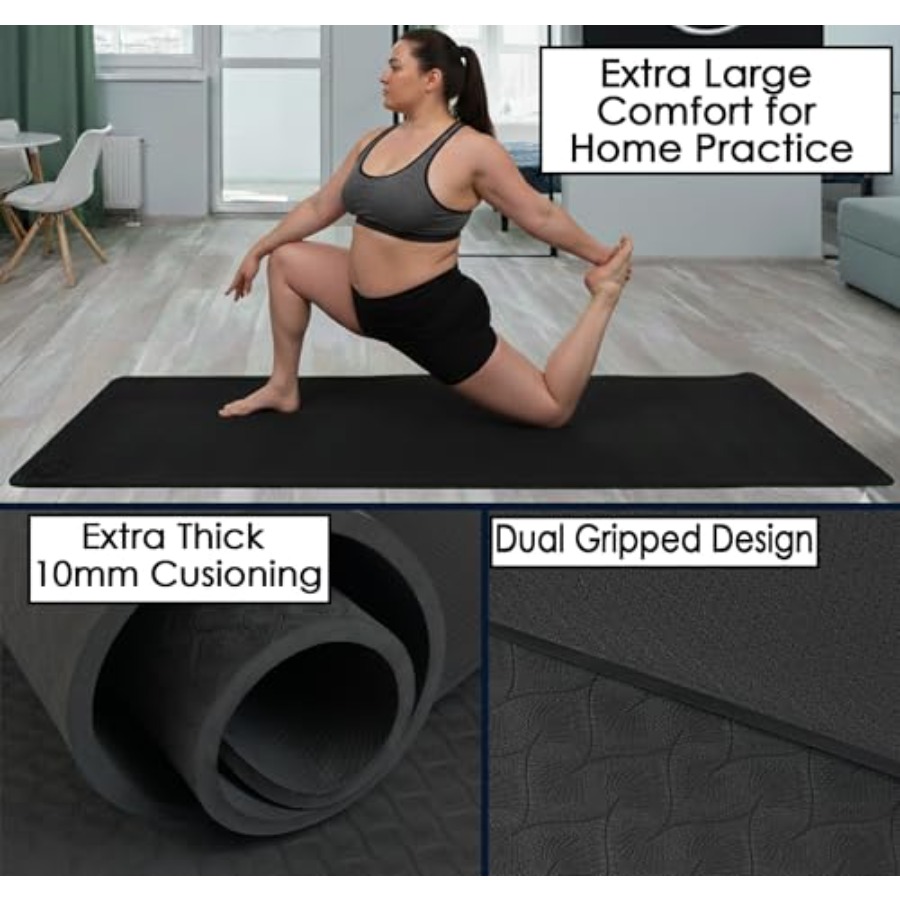 ホームワークアウト用ヨガマット、極厚10mm TPE、ブラッ - Pilates Yoga Mat Thickness のレビューと価格
